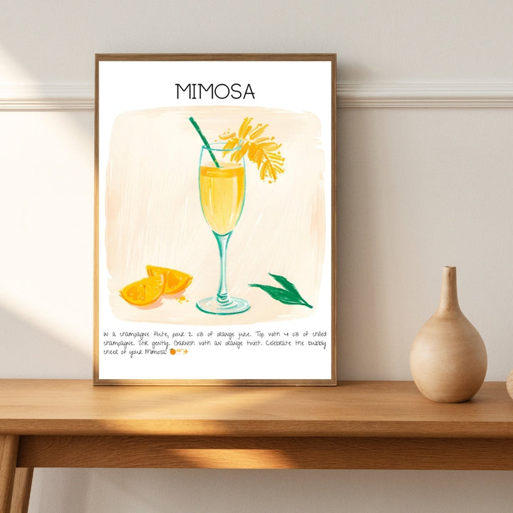 Mimosa Cocktail Art Print Tasarım Poster-Tablo-Muff Atelier-21x30cm-NowShopFun