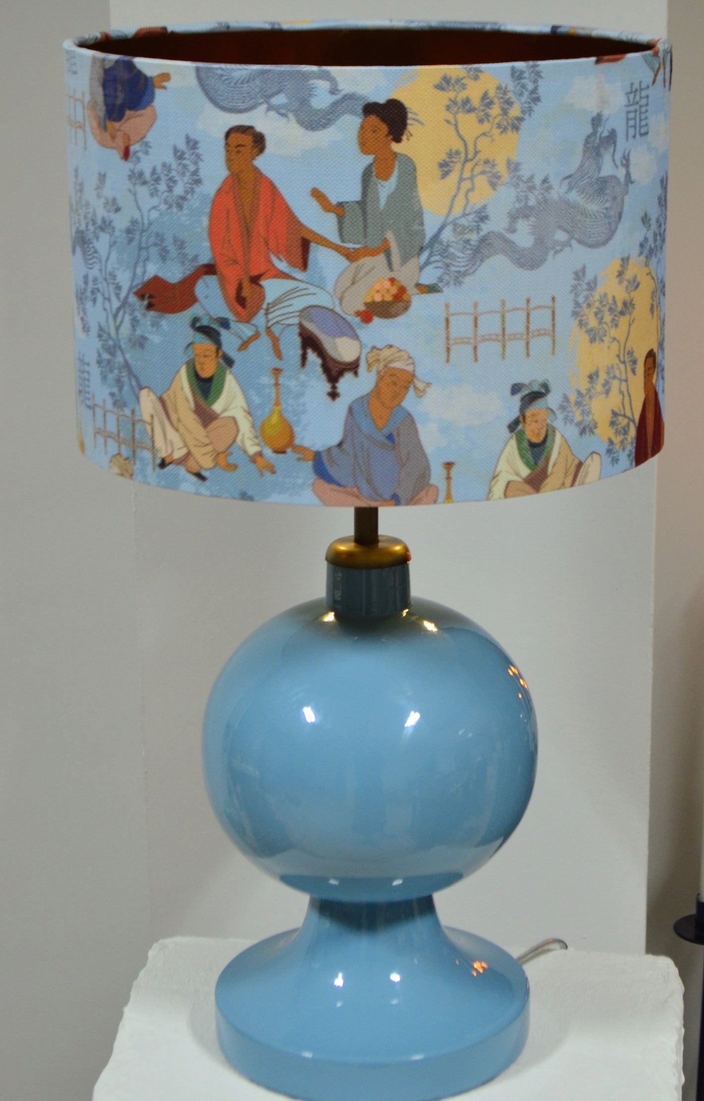 Ming El Yapımı Ahşap Abajur