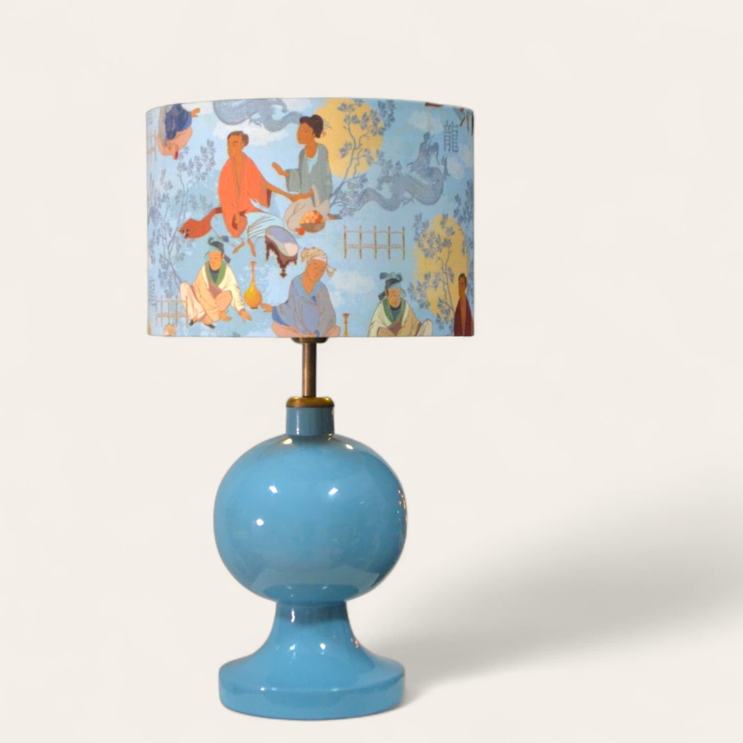 Ming El Yapımı Ahşap Abajur