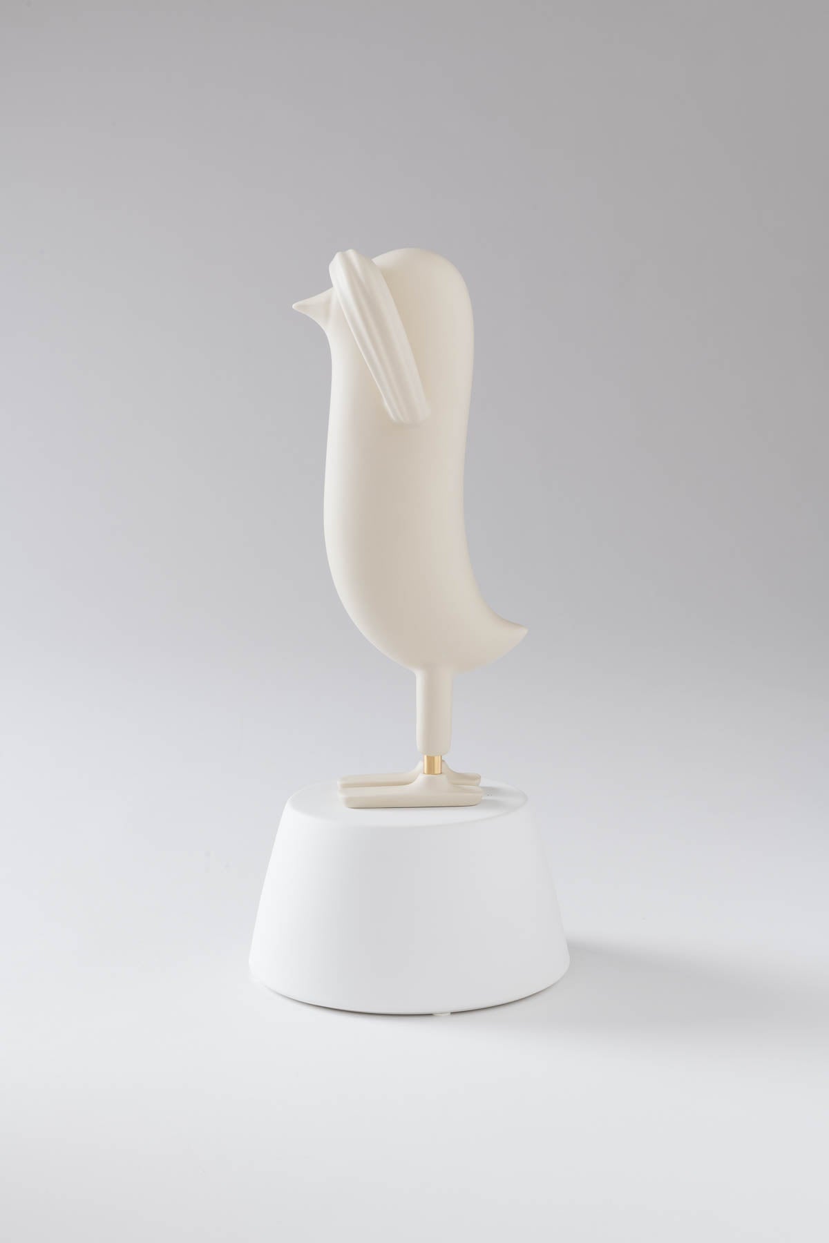 Mini Hope Bird Mat Ekru Saten Beyaz Stand Dekoratif Obje