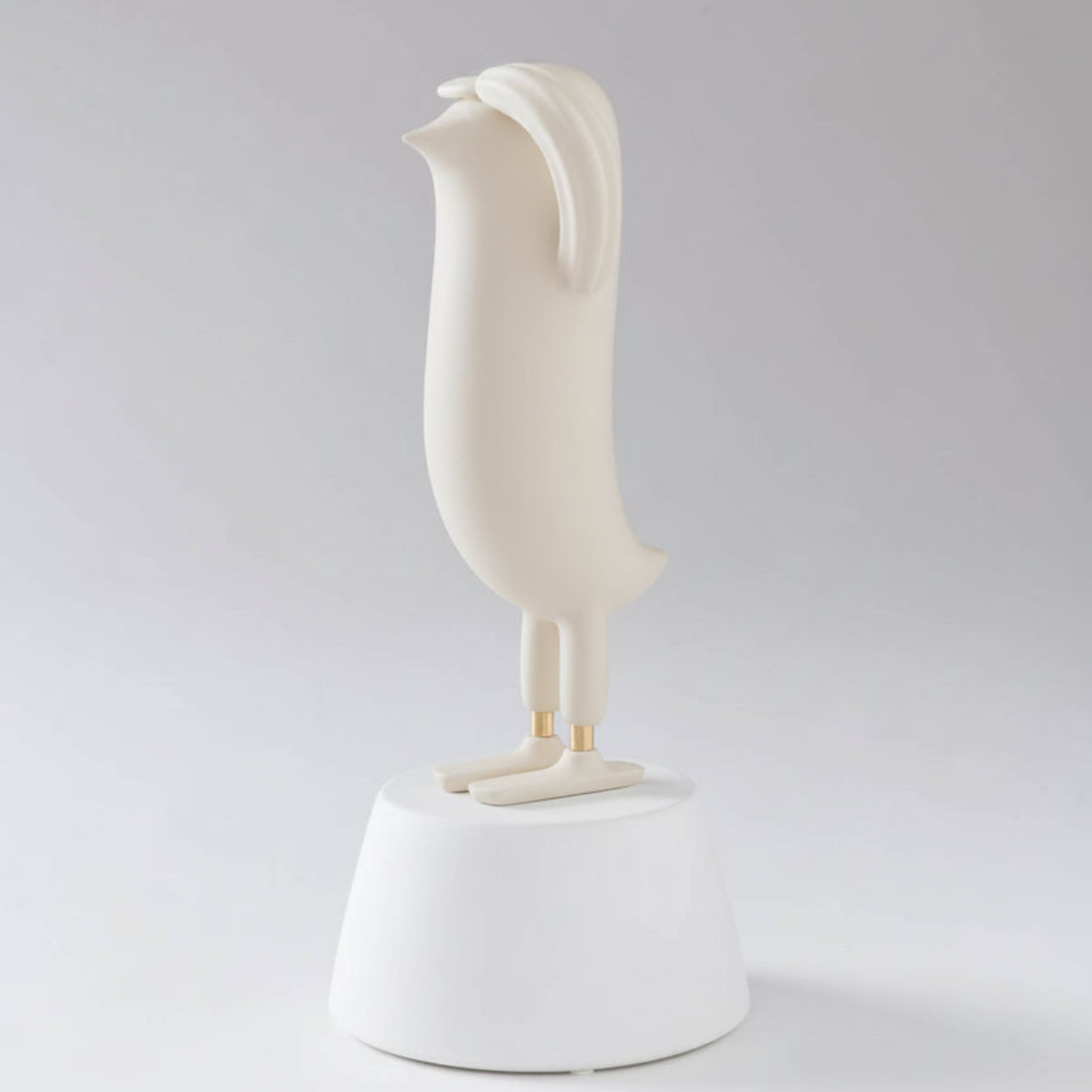 Mini Hope Bird Mat Ekru Saten Beyaz Stand Dekoratif Obje