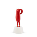 Mini Hope Bird Parlak Ruby Kırmızı Saten Beyaz Stand Dekoratif Ürün