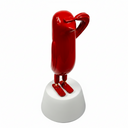 Mini Hope Bird Parlak Ruby Kırmızı Saten Beyaz Stand Dekoratif Ürün