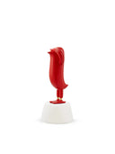 Mini Hope Bird Parlak Ruby Kırmızı Saten Beyaz Stand Dekoratif Ürün