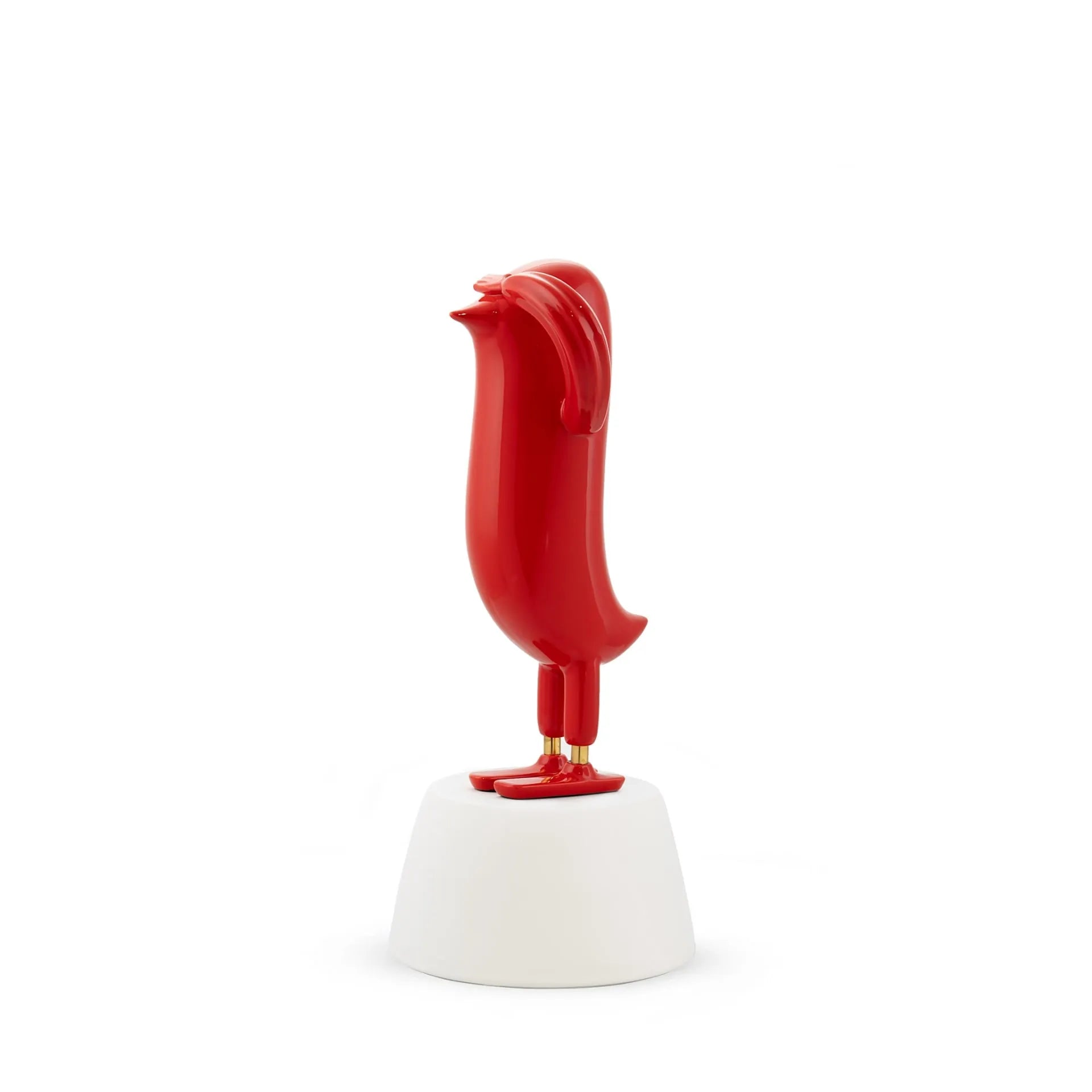 Mini Hope Bird Parlak Ruby Kırmızı Saten Beyaz Stand Dekoratif Ürün