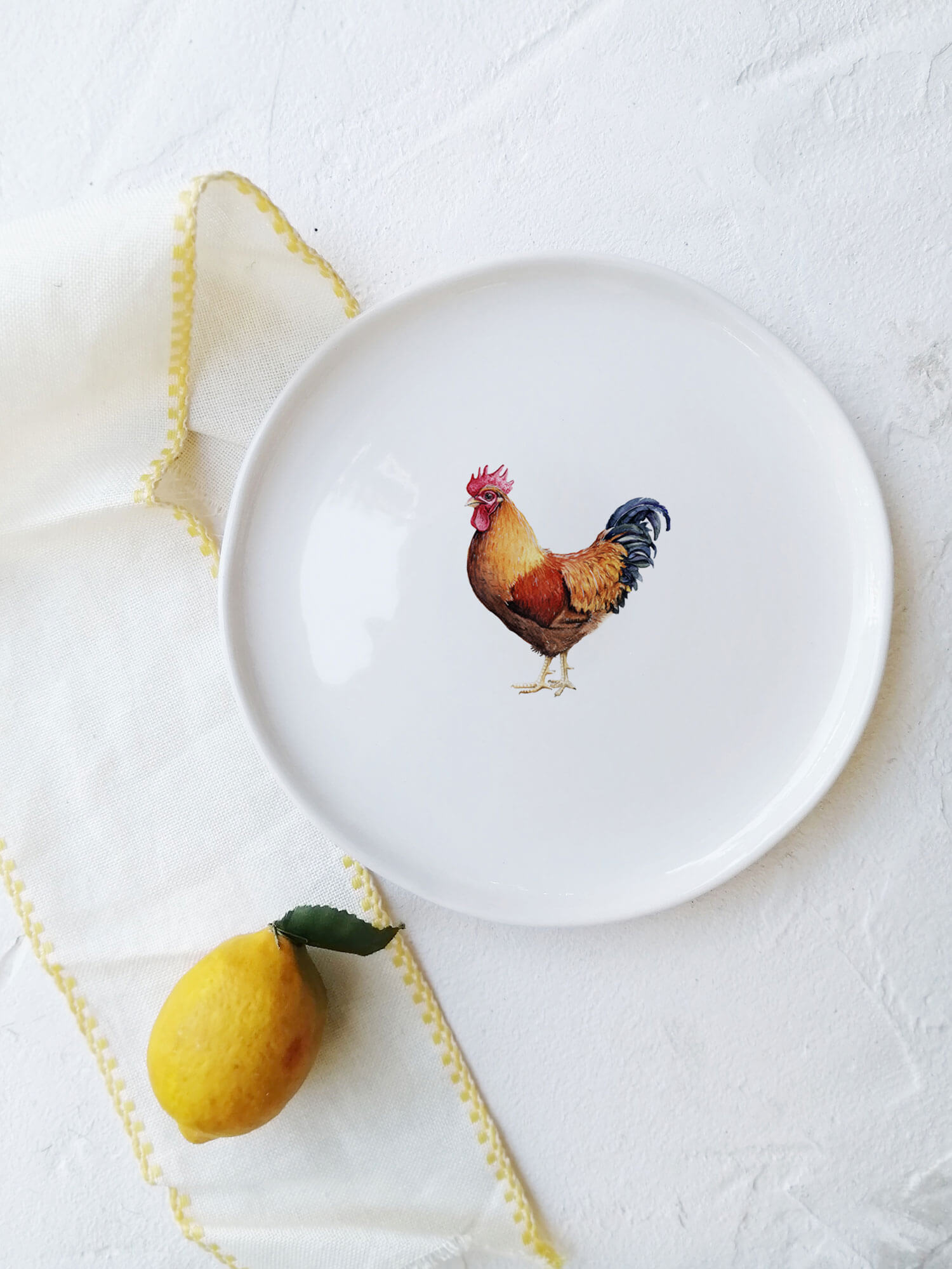 Minimal Hayvan Tabak - Horoz