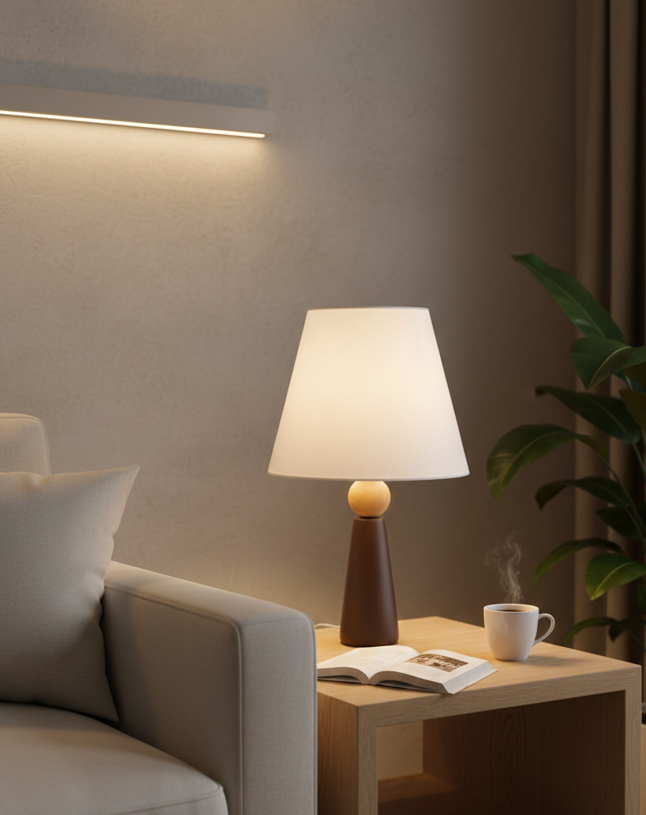 Minoa Masa Lambası-Kahverengi-MASA LAMBASI-Lumiana-Beyaz-NowShopFun