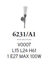 Fiaccole 1l Apli̇K Kahverengi̇ V0007 Ø24x61cm E27 1x100w