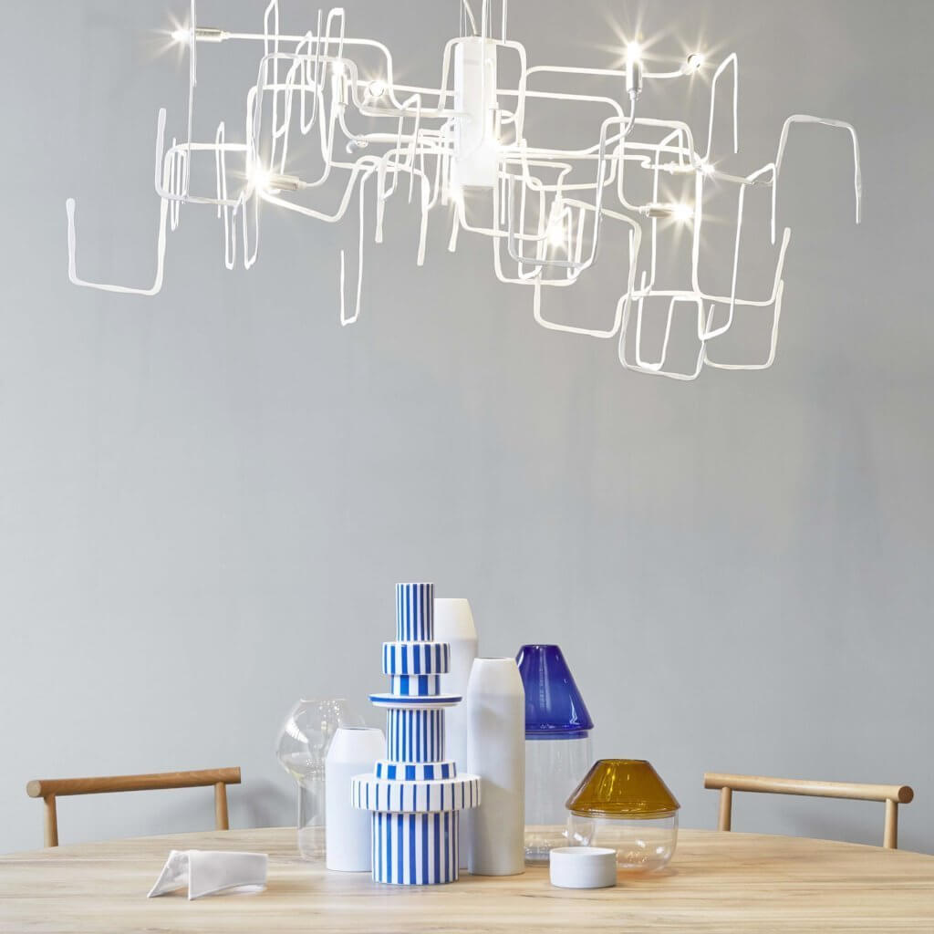 Scarabocchio 12l Sarkit Beyaz V2553 Ø110x50 Cm G9 12x60w