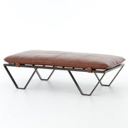 Volga Deri Metal Bench Puf