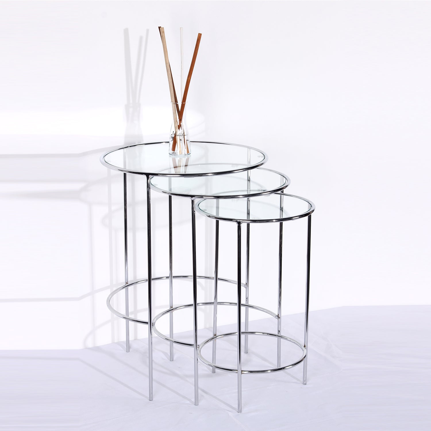 Nesting 3'Lü Metal Zigon Yan Sehpa