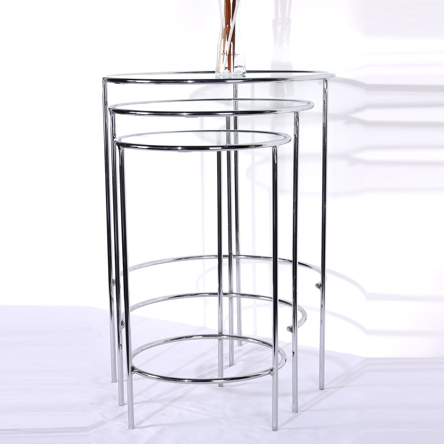 Nesting 3'Lü Metal Zigon Yan Sehpa