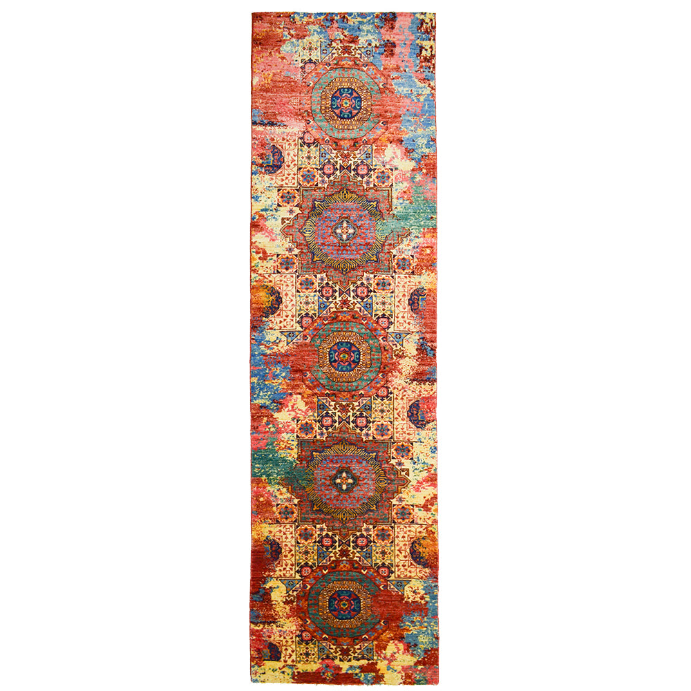 Modern Afgan Memlük El Dokuma Yolluk 83x306 cm