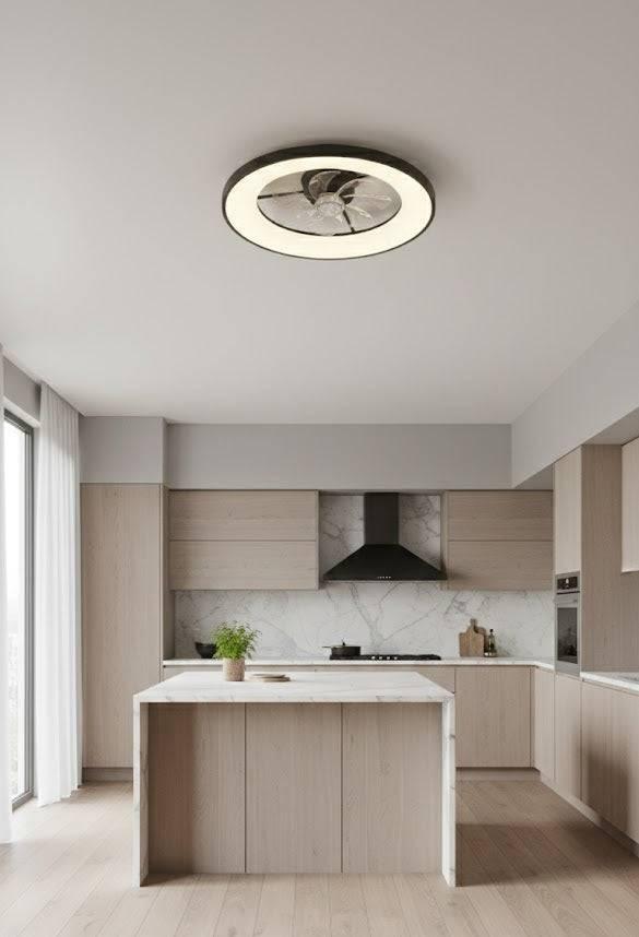 Modern Tavan Fanı Sabit Led Aydınlatma 50 Cm