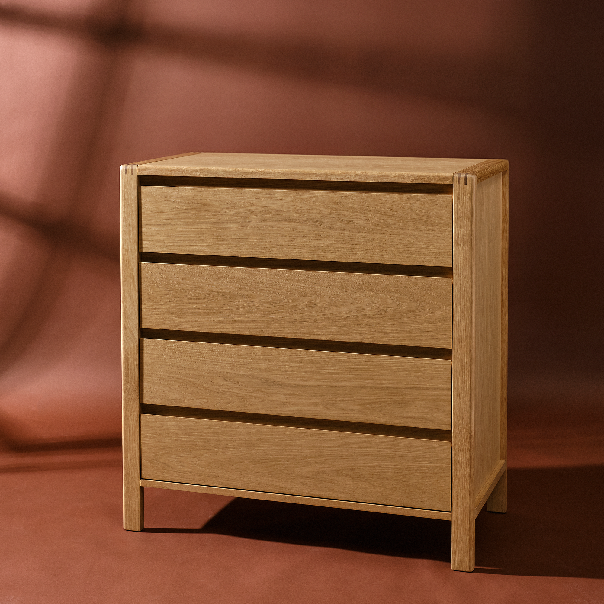 Modesto 4 Çekmeceli Şifonyer | Natürel Meşe