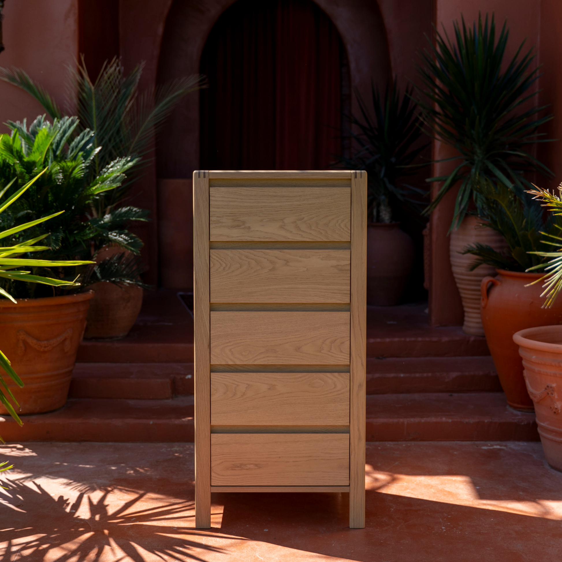 Modesto 5 Çekmeceli Şifonyer | Natürel Meşe