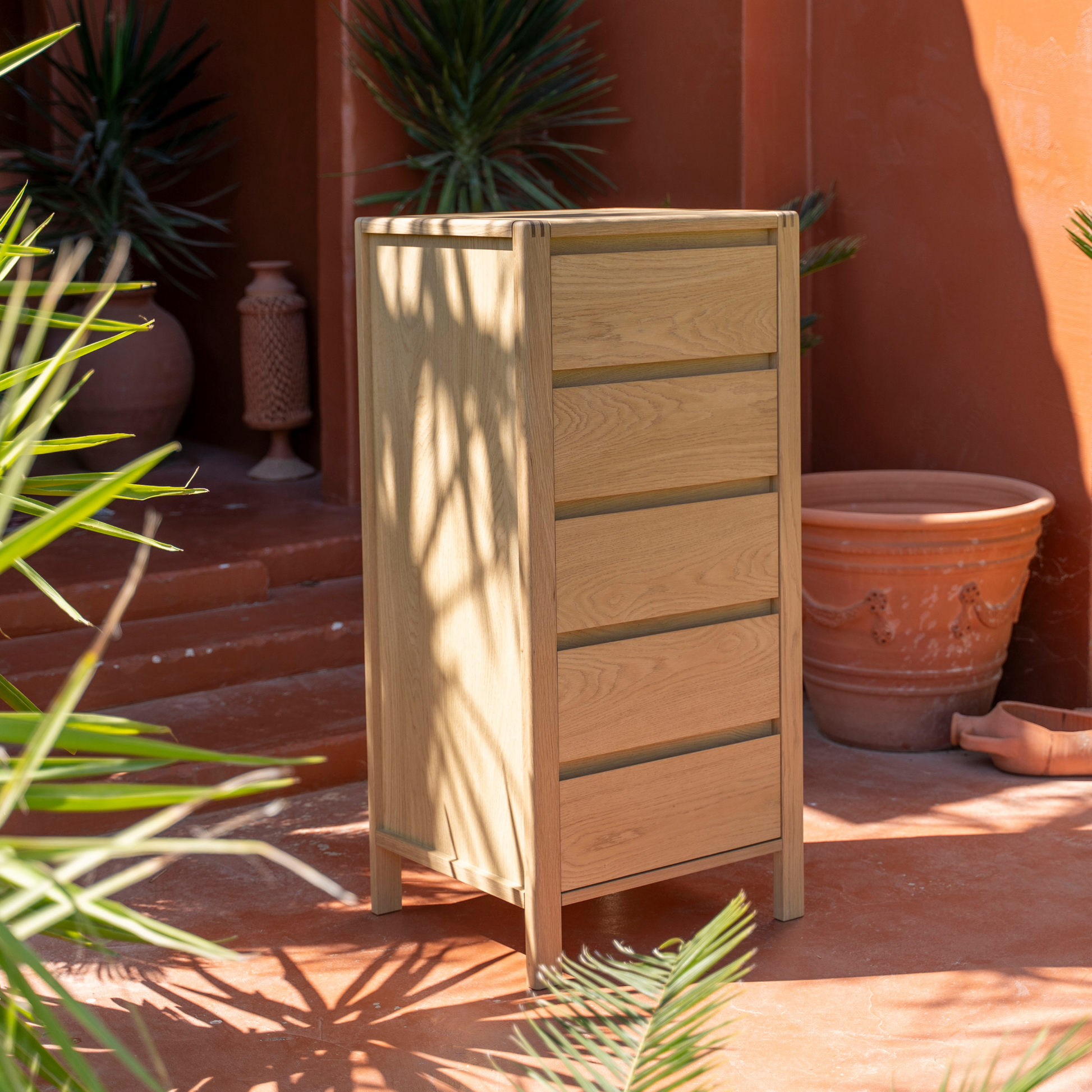 Modesto 5 Çekmeceli Şifonyer | Natürel Meşe