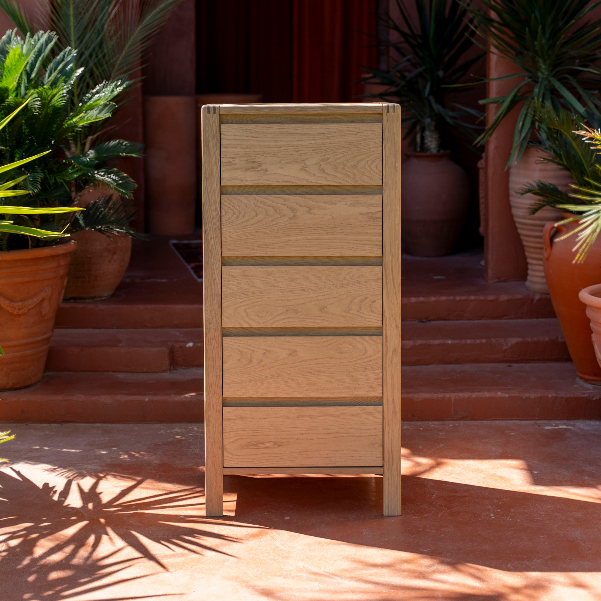 Modesto 5 Çekmeceli Şifonyer | Natürel Meşe