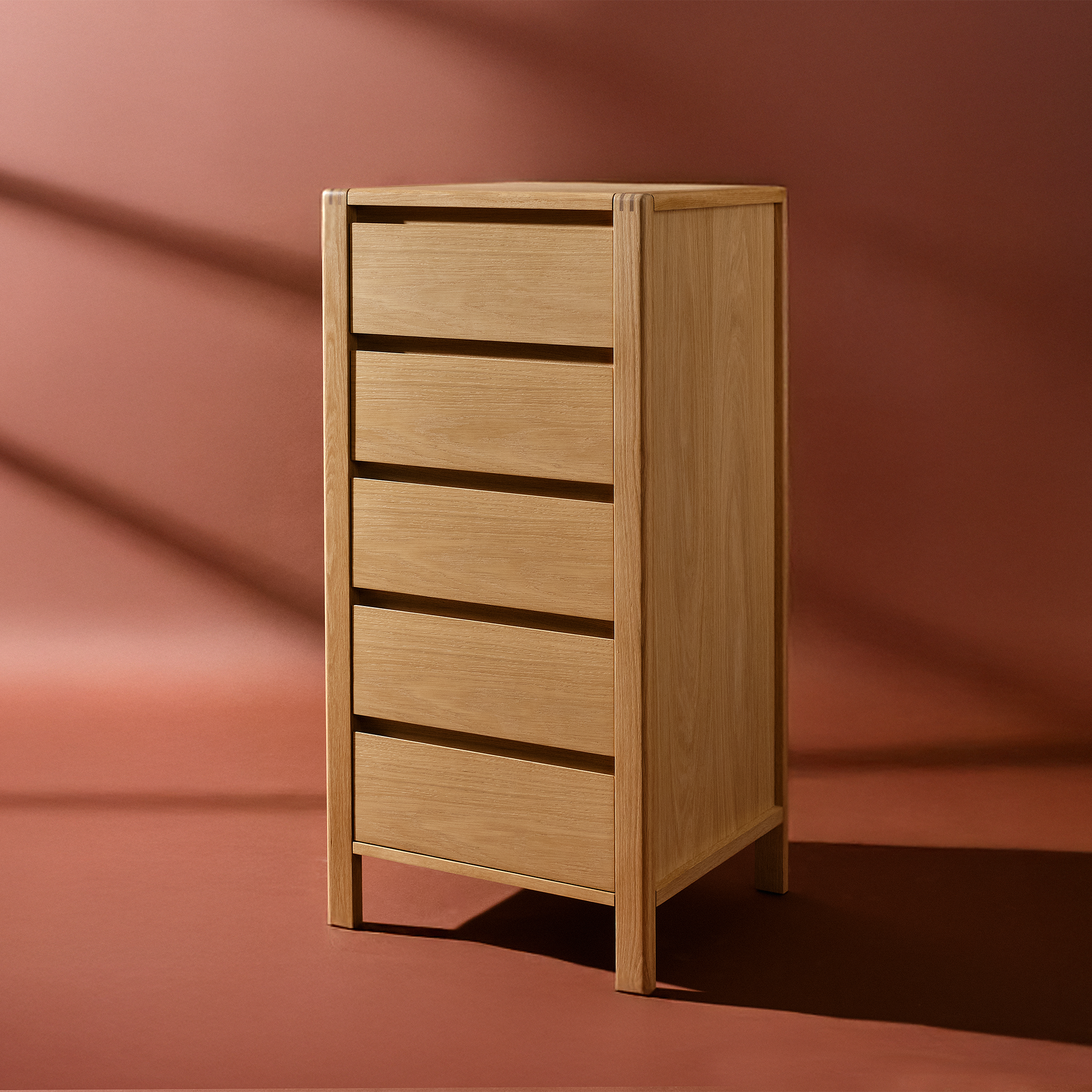 Modesto 5 Çekmeceli Şifonyer | Natürel Meşe