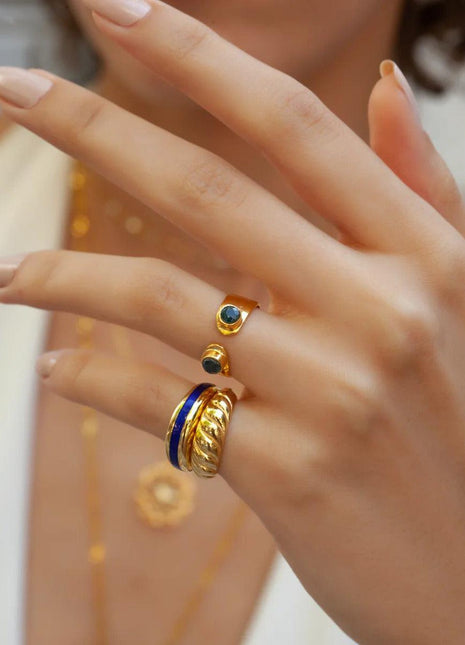 Modica Safir Taşlı Yüzük-Yüzük-Linya Jewellery-NowShopFun