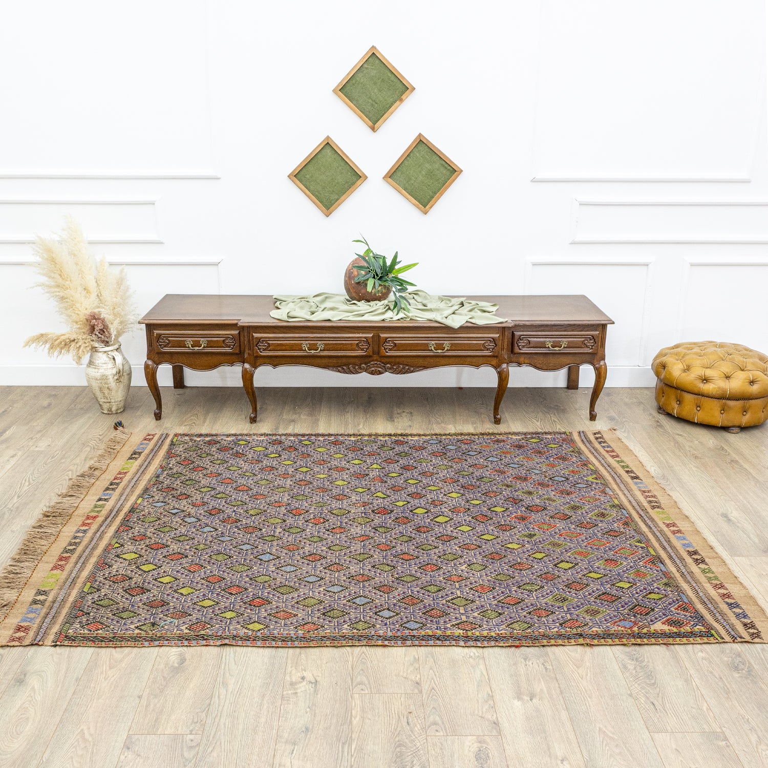 Mogan Renkli Yün Cicim Kilim 156x240 cm