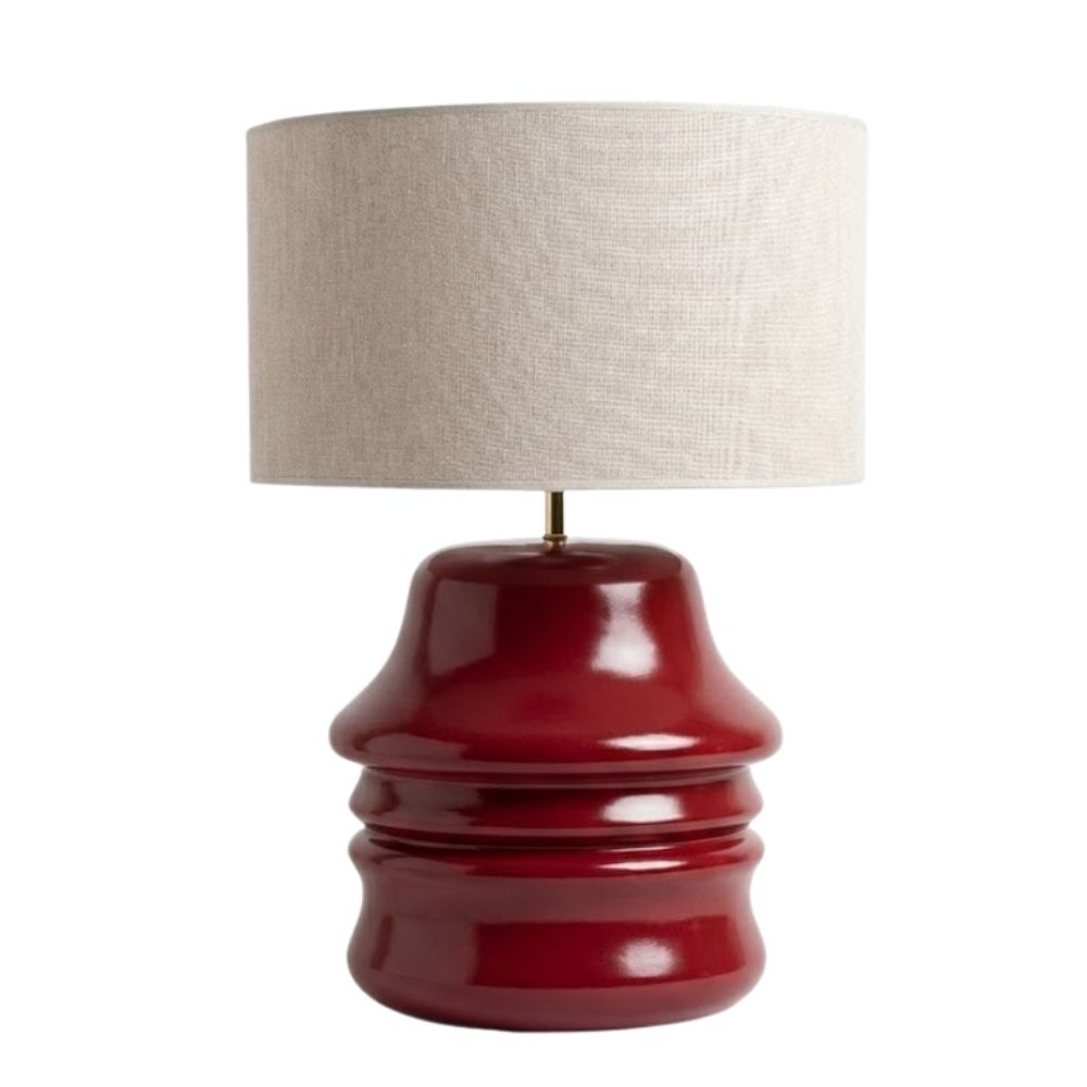 Mona Ahşap Abajur Bordo-Abajur-Pinot Interior-NowShopFun