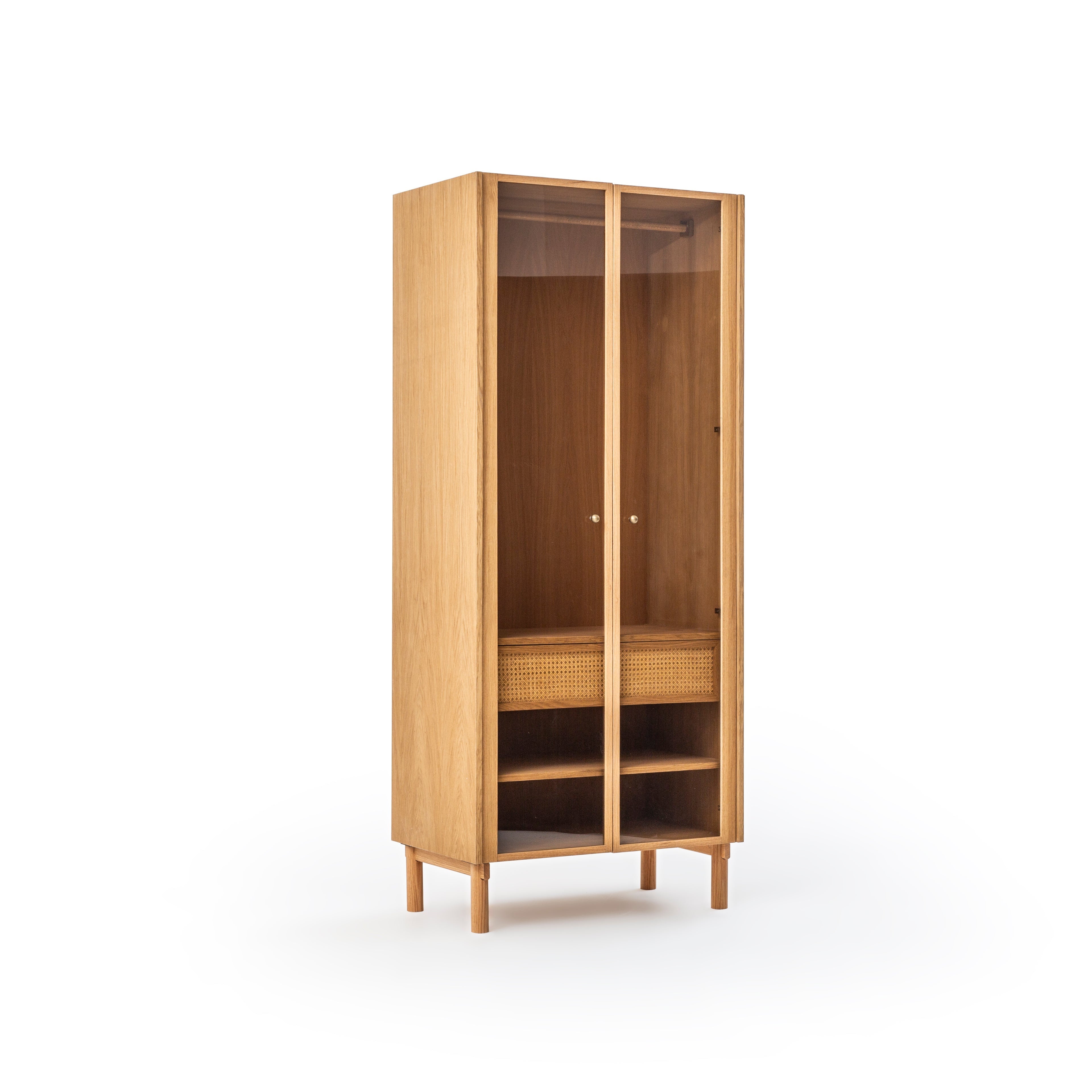 Monaco Cam Kapaklı Askılı Elbise Dolabı