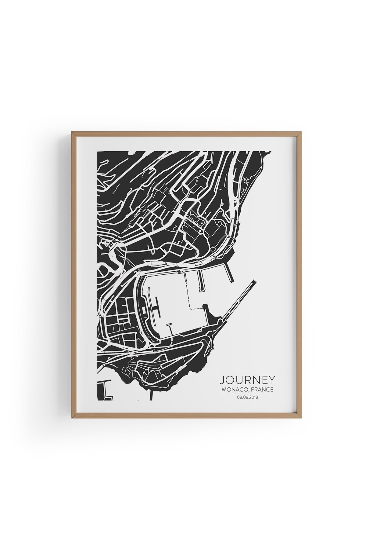 Monaco Şehir Haritası Poster
