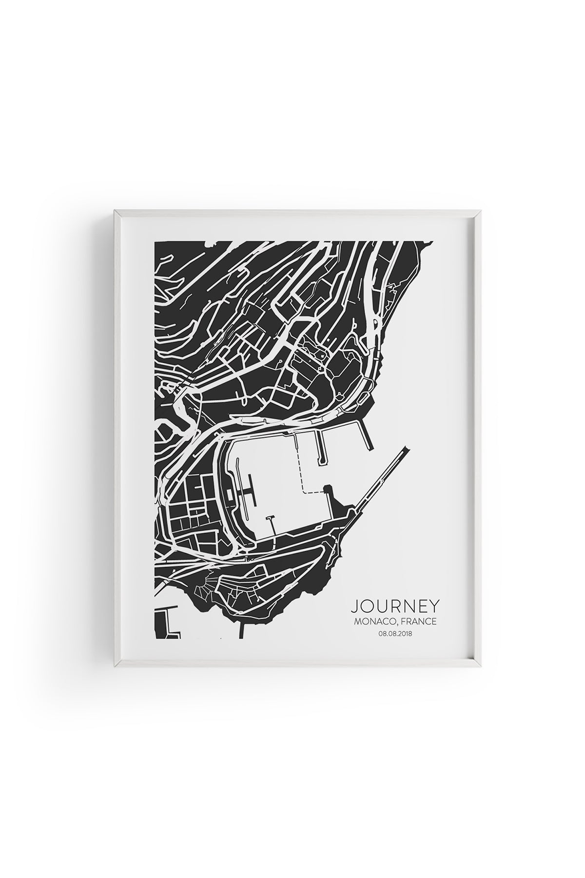 Monaco Şehir Haritası Poster