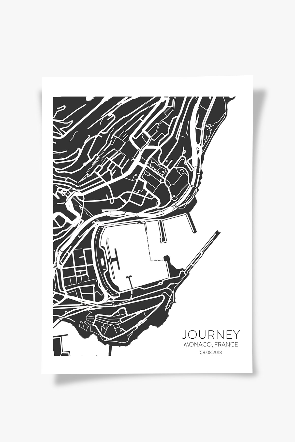Monaco Şehir Haritası Poster