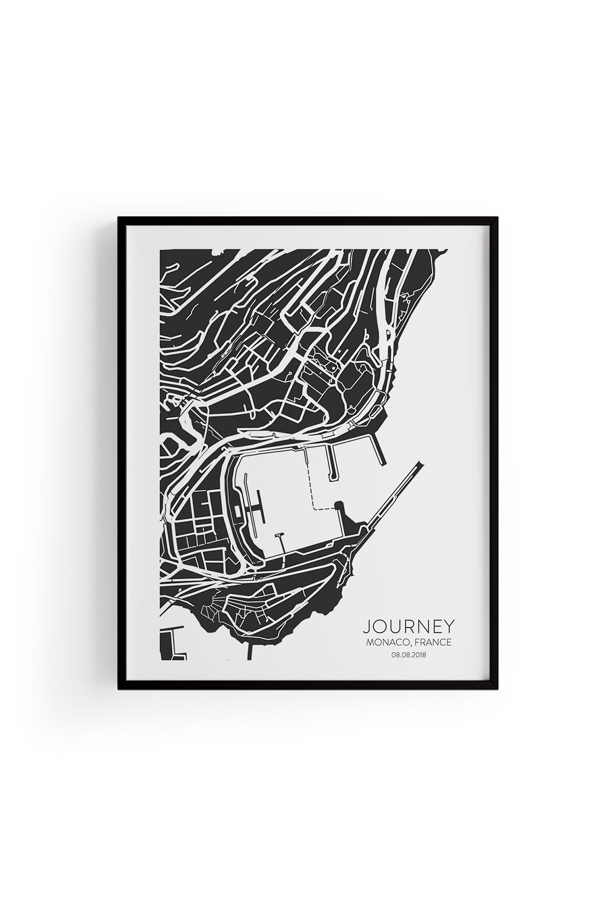 Monaco Şehir Haritası Poster
