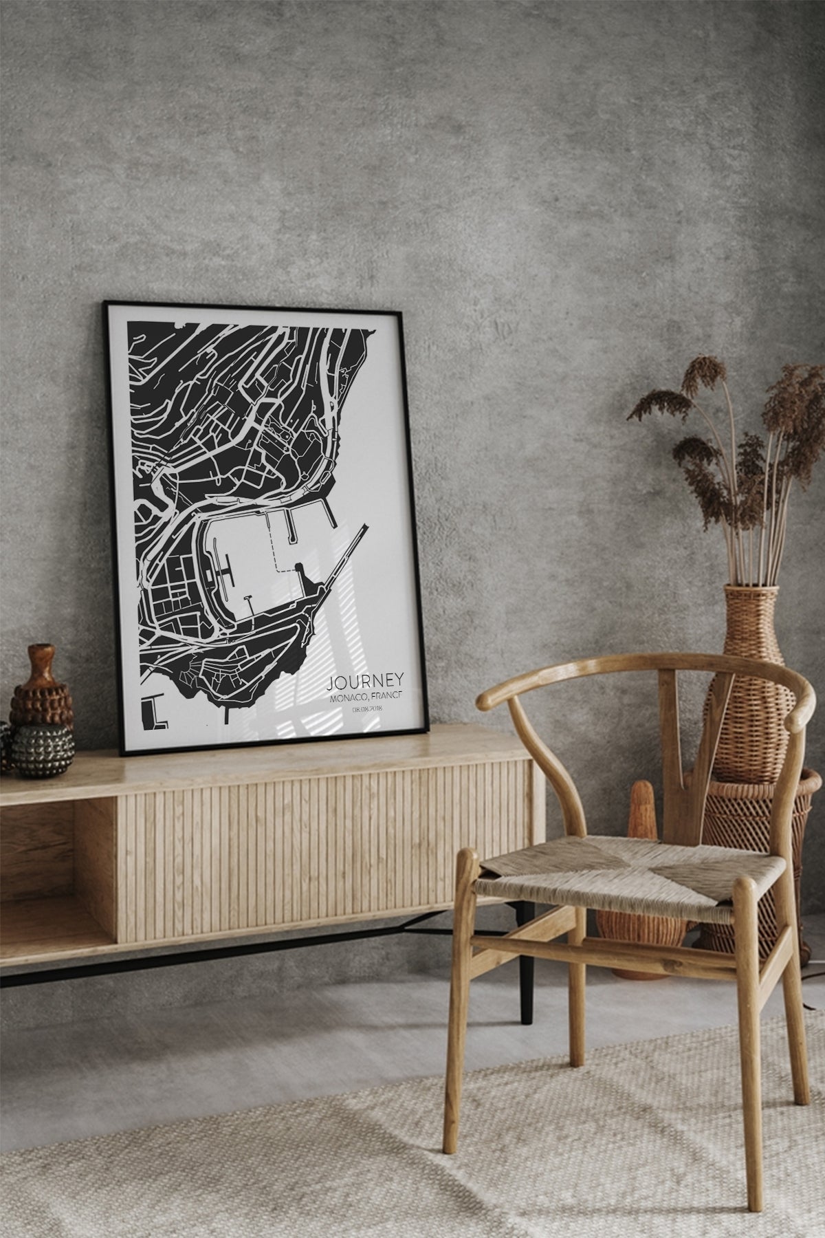 Monaco Şehir Haritası Poster