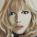 Fame Frames, Monica Tablo-Tablo-The Clique Artworks-45 x 55 x 3 cm/17.7 x 21.6 x 1.1 in-Tuval üzerine akrilik boya-Özel yapım vintage pembe çerçeve 5 x 3 cm/1.9 x 1.1 in-NowShopFun