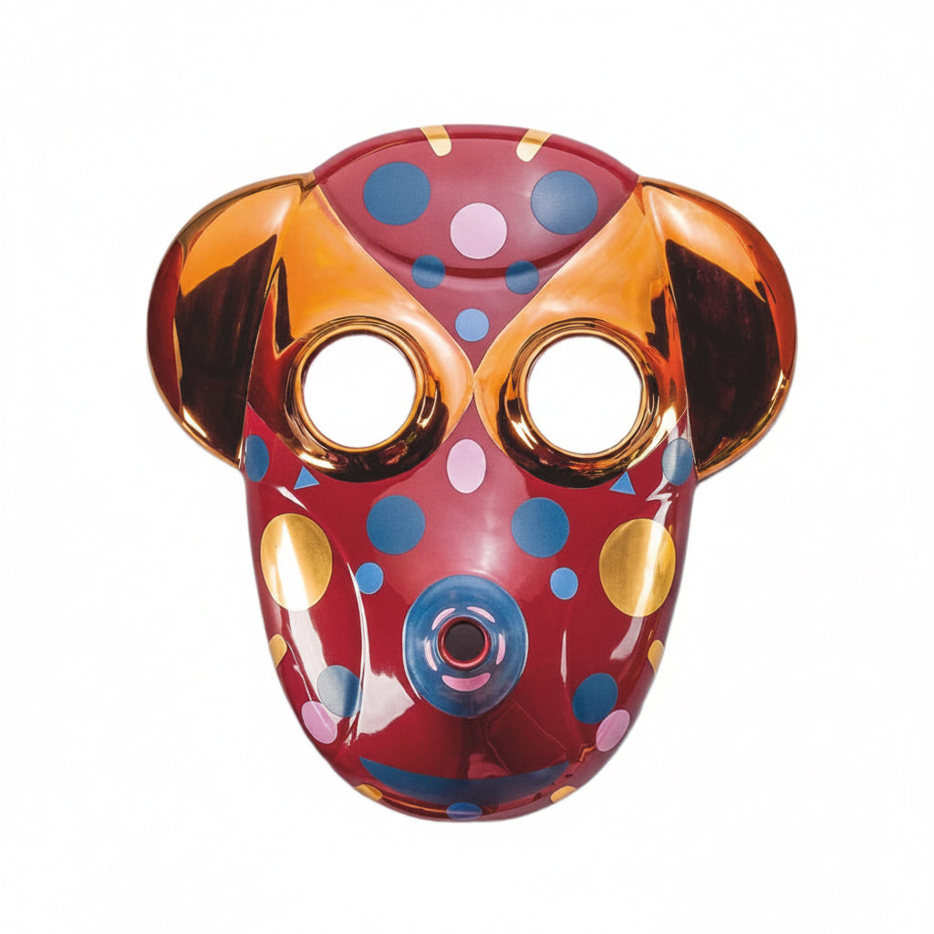 Monkey Mask Hayon Parlak Bordo Dekoratif Obje