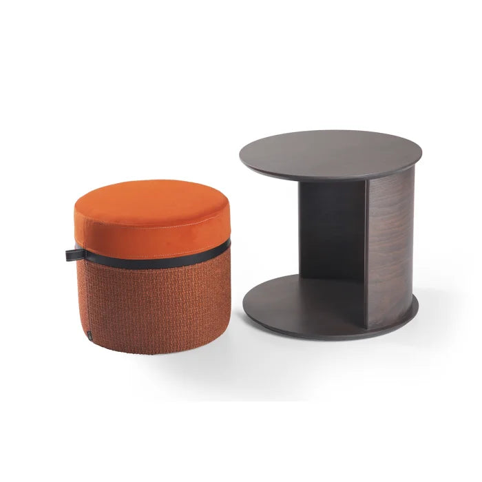Mono Kanguru Sehpa + Puf-Yan Sehpa-KYS Design-Naturel-Ø39 H37-NowShopFun