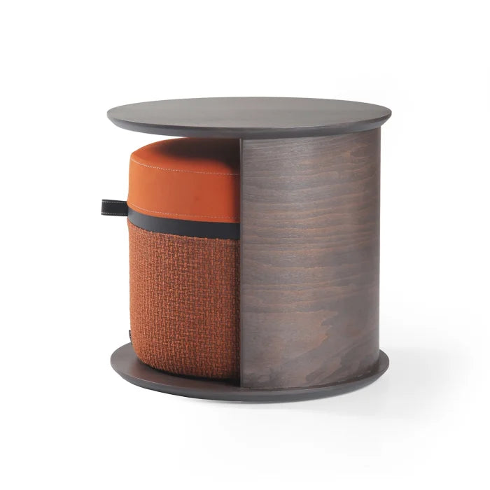 Mono Kanguru Sehpa + Puf-Yan Sehpa-KYS Design-Naturel-Ø39 H37-NowShopFun