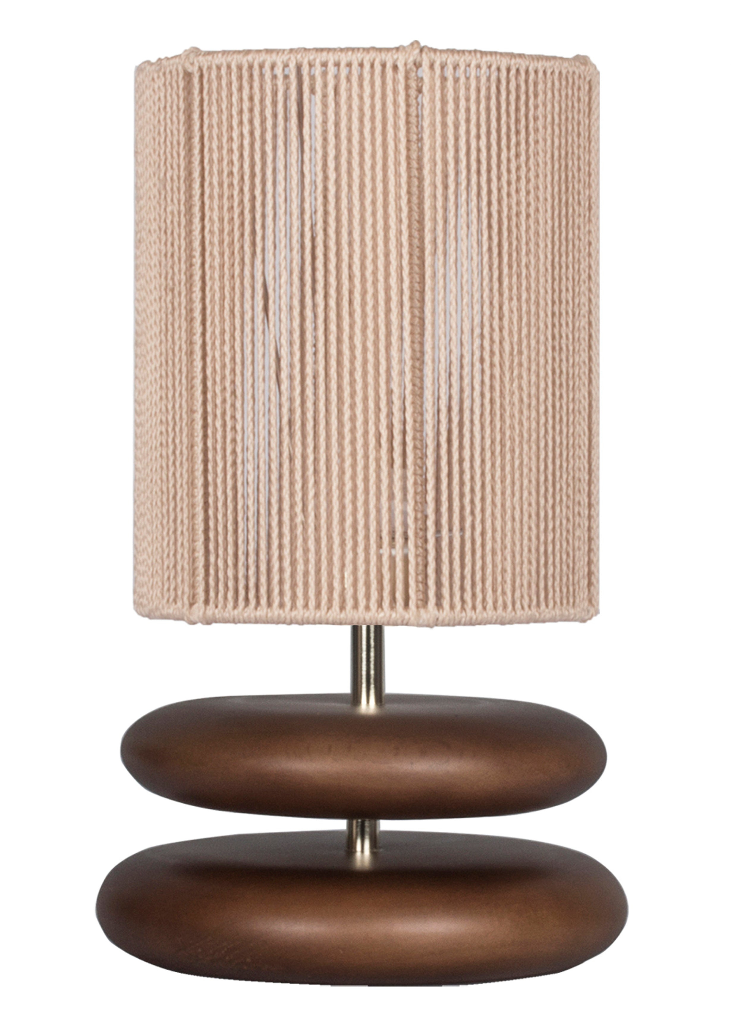 Mono Kızıl Kahve Ahşap Gövdeli Abajur