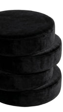 Monolith Siyah Yuvarlak Kadife Puf-Puf-Cipretti-NowShopFun