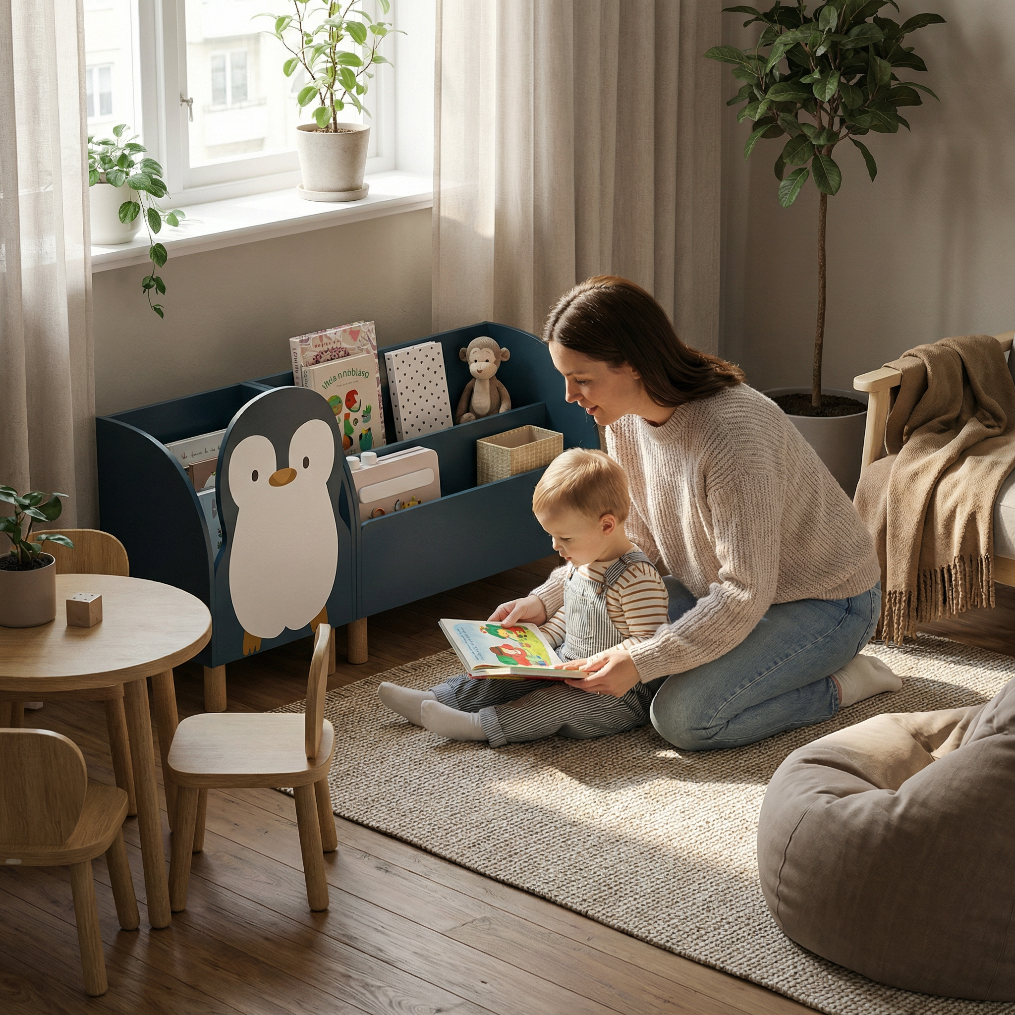 Montessori 2'li Large Penguen Kitaplık Seti