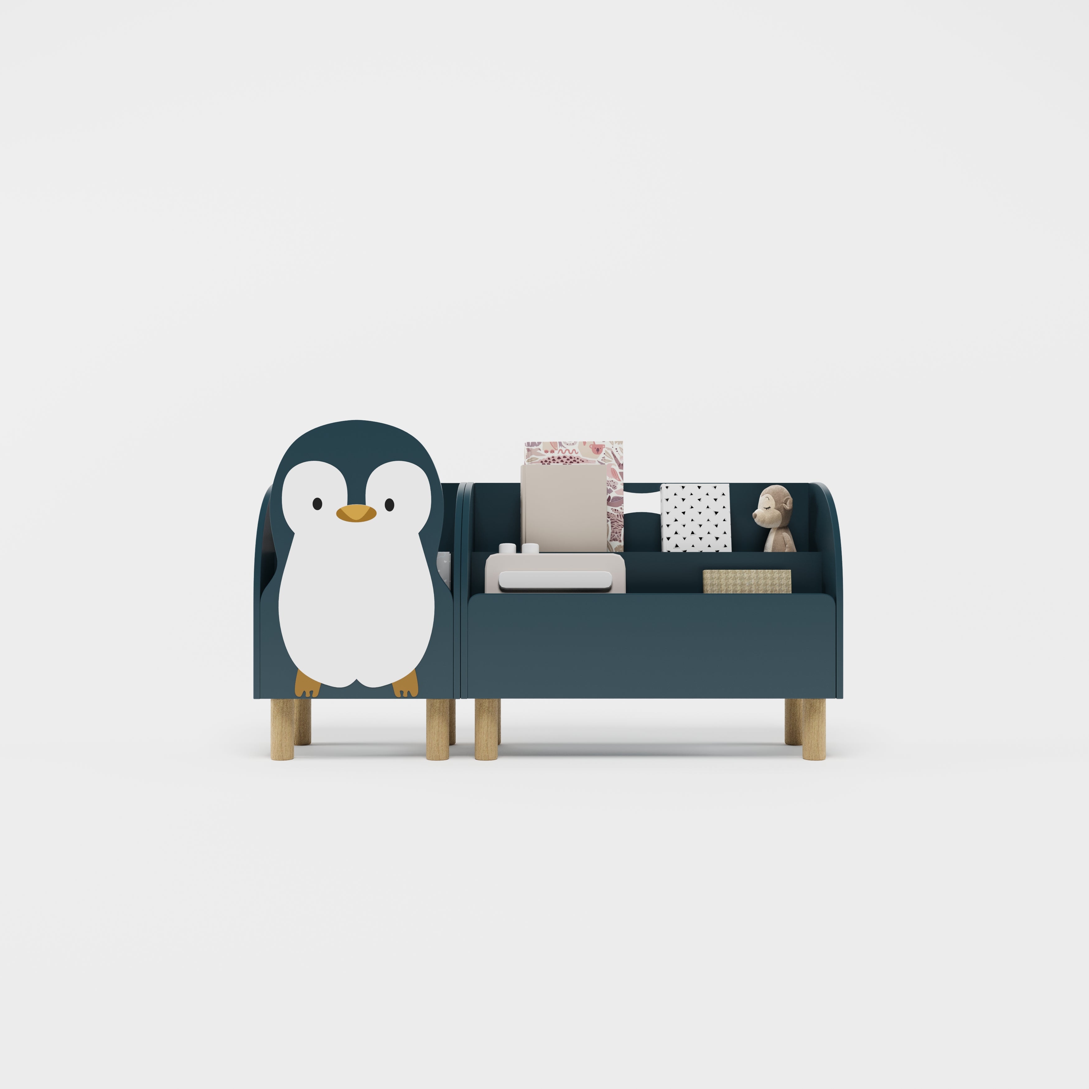 Montessori 2'li Large Penguen Kitaplık Seti
