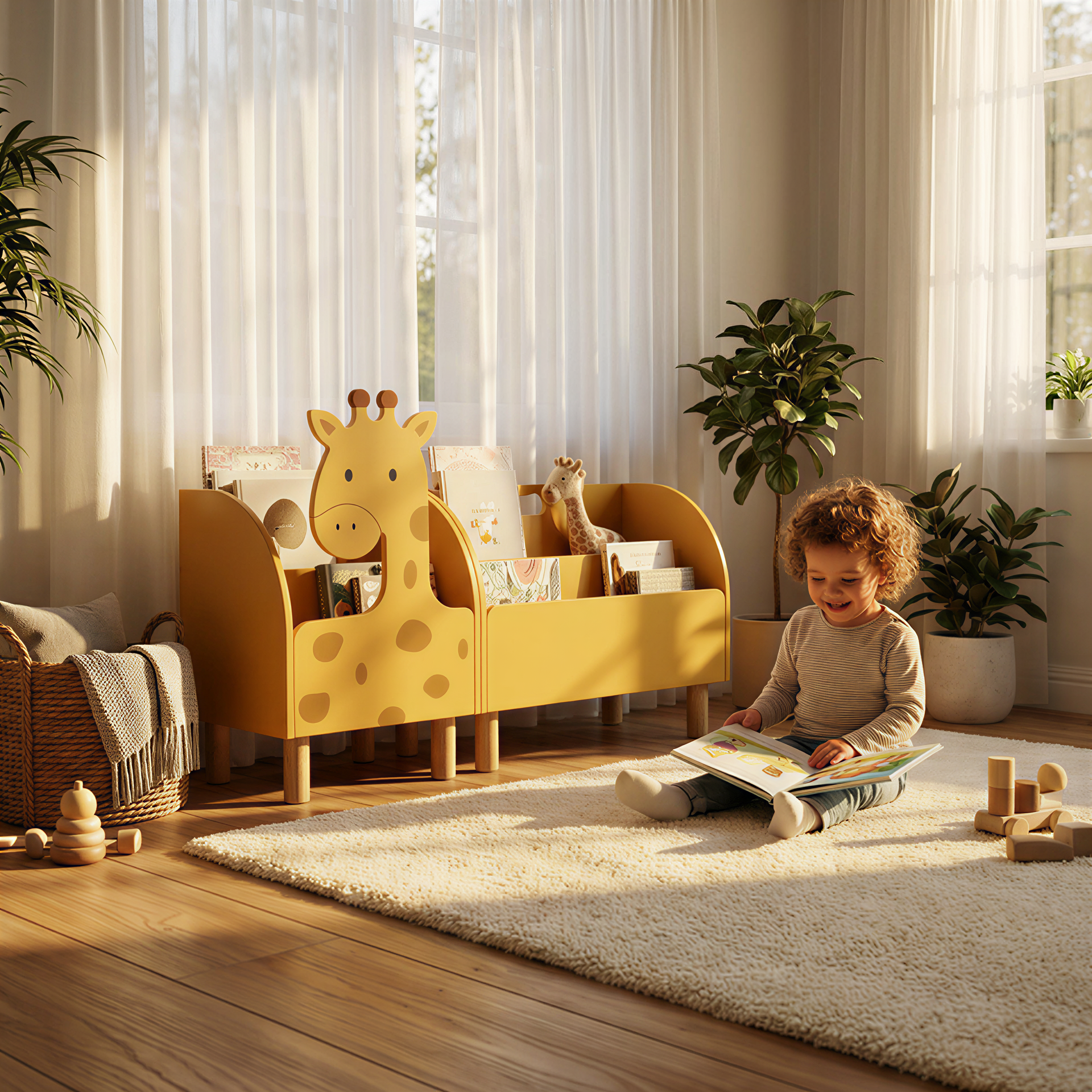 Montessori 2'li Large Zürafa Kitaplık Seti-Kitaplık-Vuvito-NowShopFun