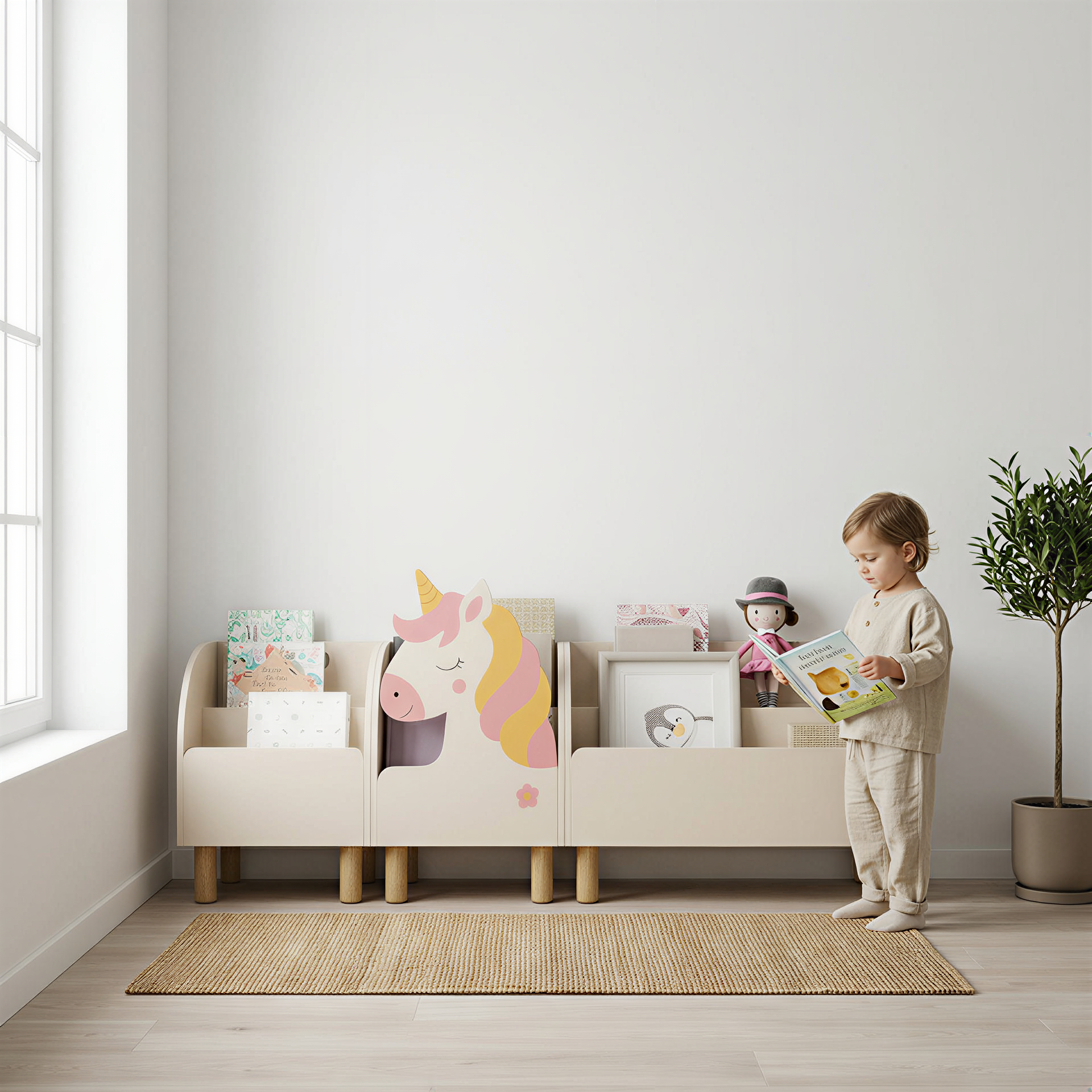 Montessori 3'lü Unicorn Kitaplık Seti