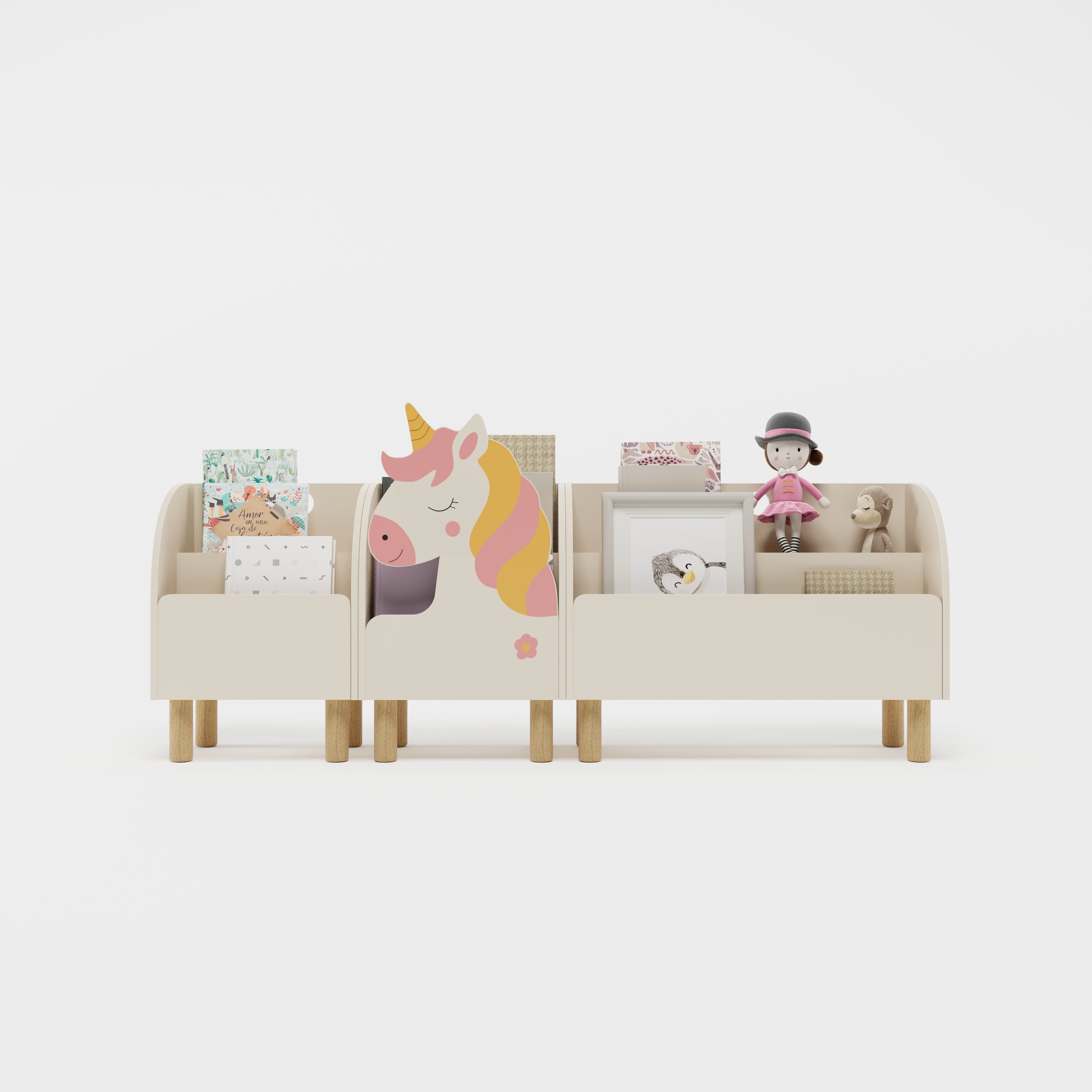 Montessori 3'lü Unicorn Kitaplık Seti