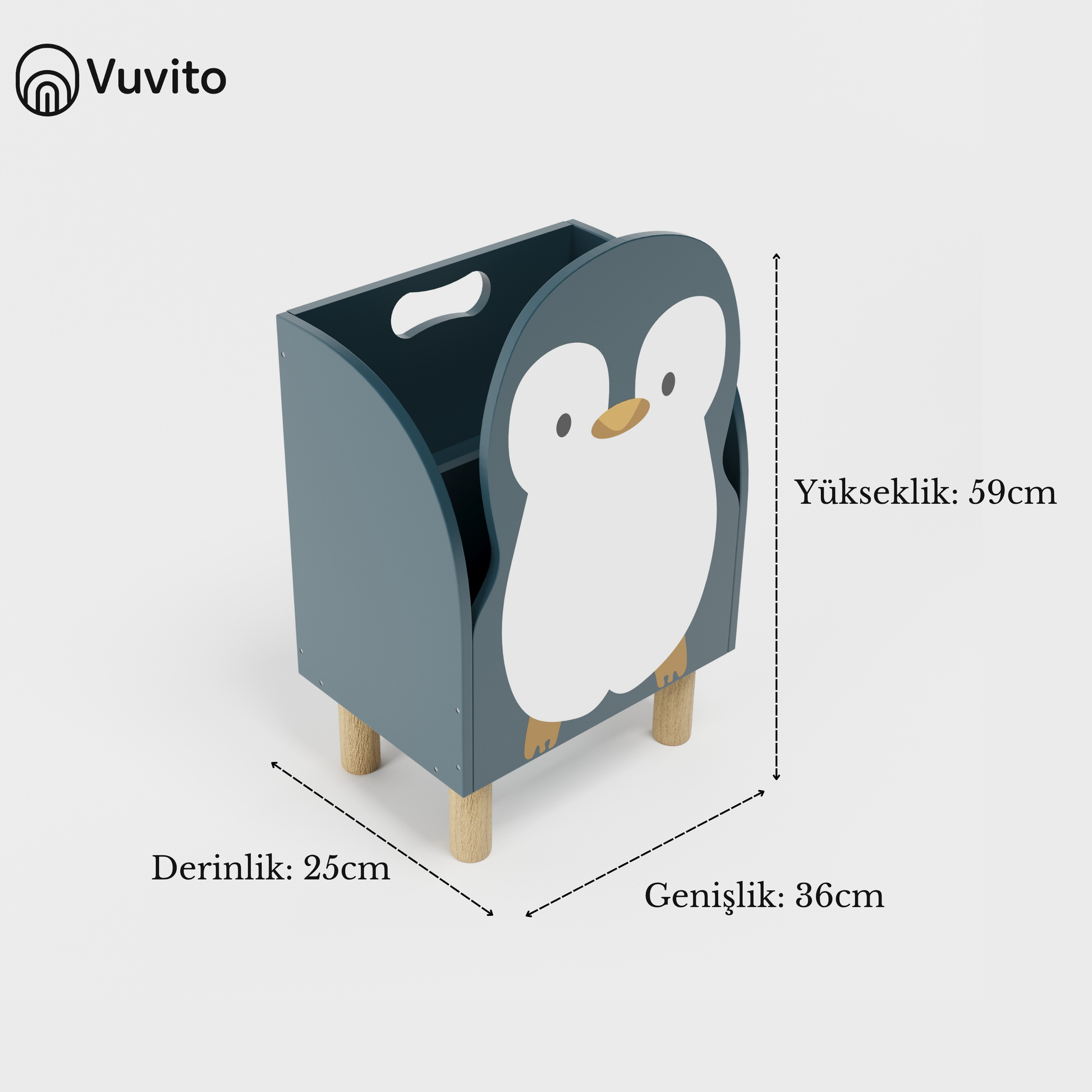 Montessori Penguen Kitaplık-Kitaplık-Vuvito-NowShopFun