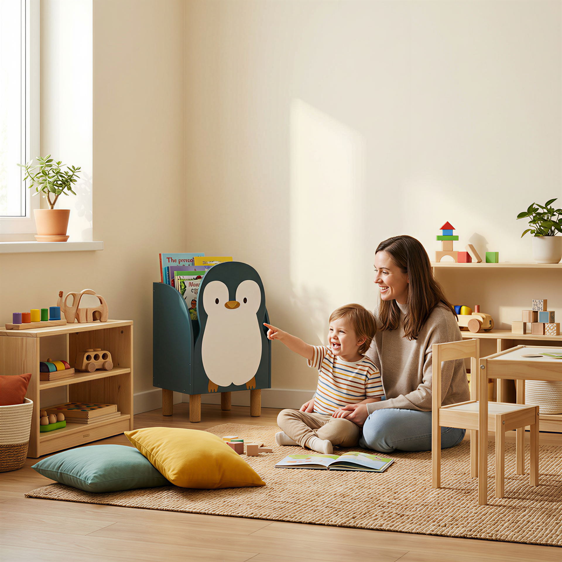 Montessori Penguen Kitaplık-Kitaplık-Vuvito-NowShopFun
