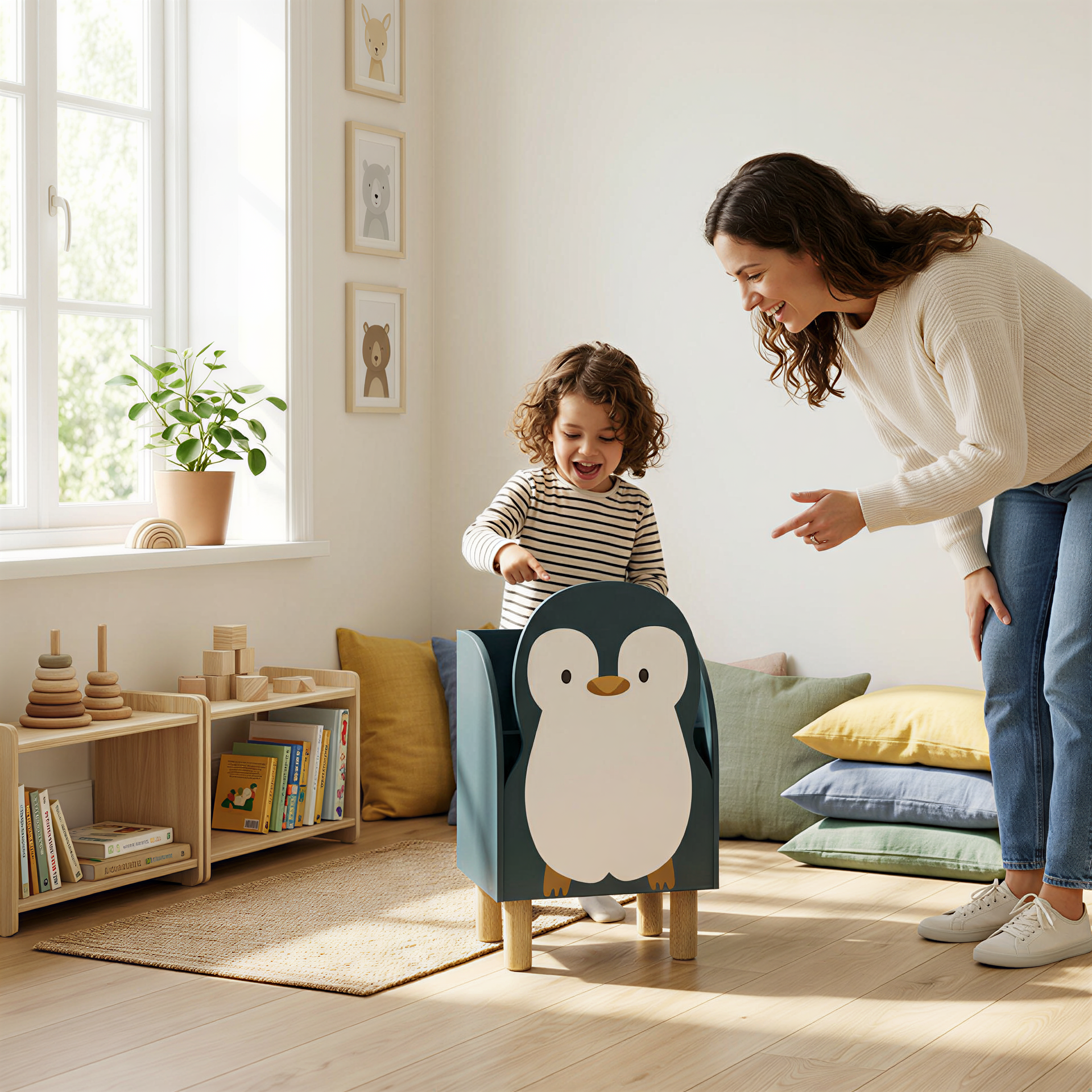 Montessori Penguen Kitaplık-Kitaplık-Vuvito-NowShopFun