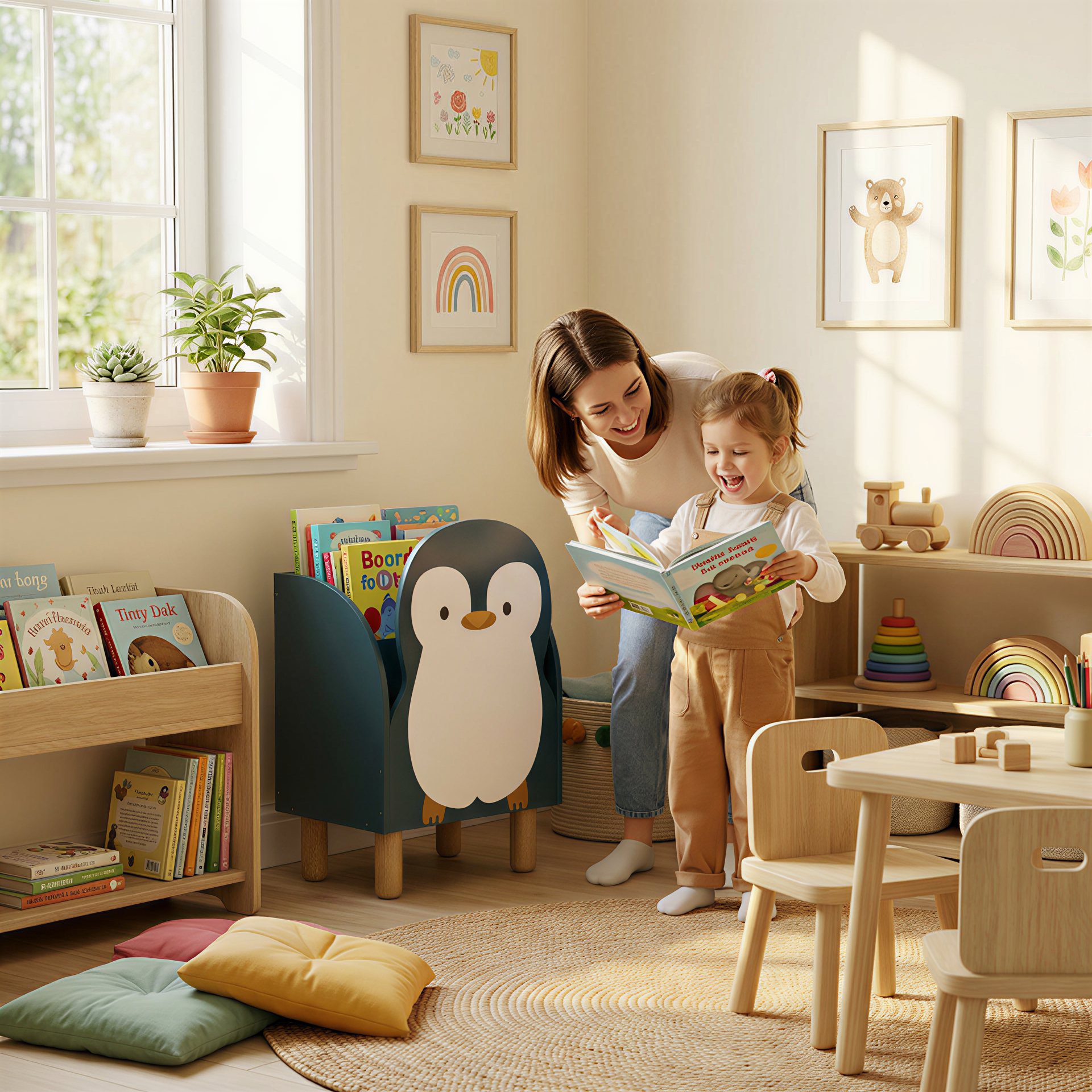 Montessori Penguen Kitaplık-Kitaplık-Vuvito-NowShopFun