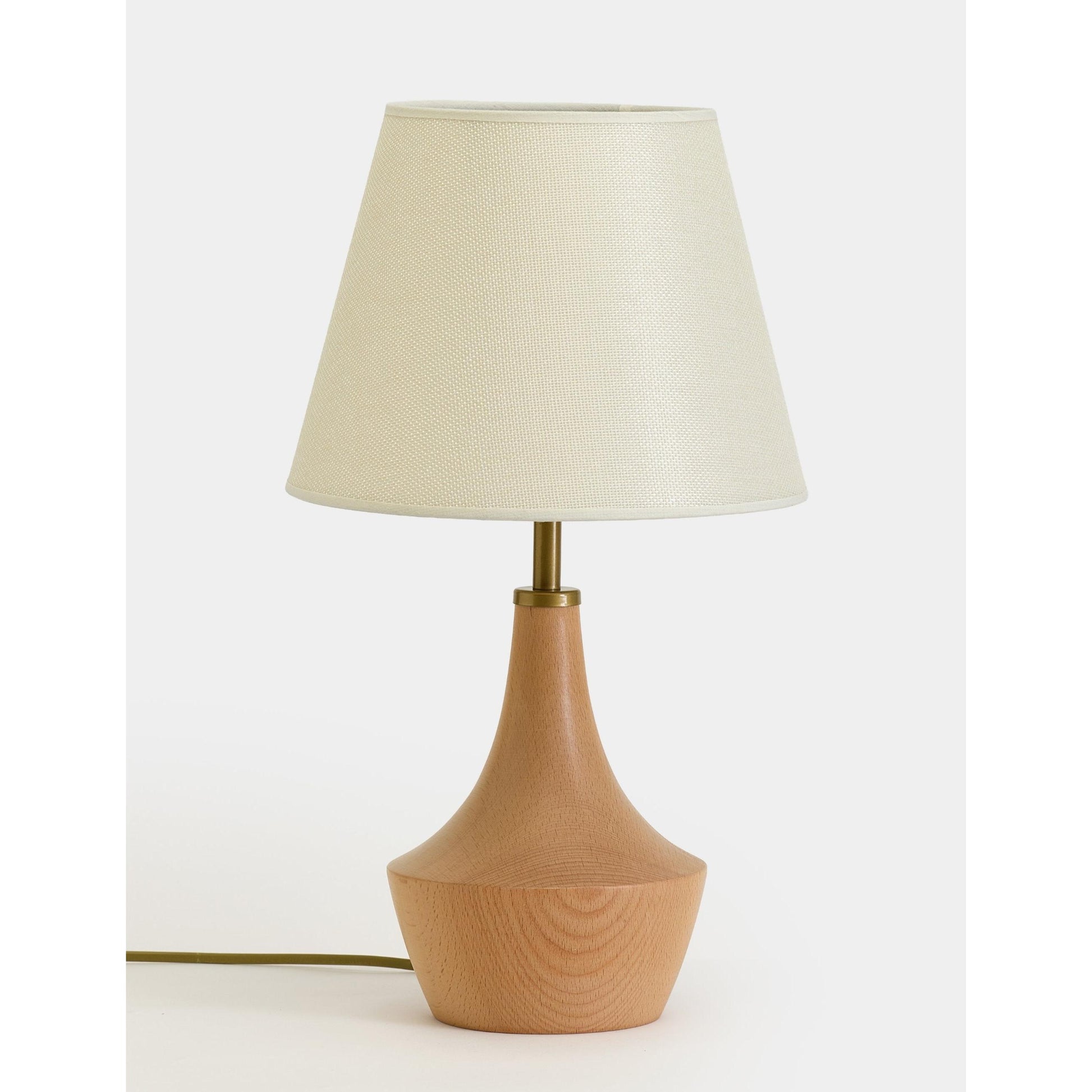 Moss Kumaş Şapkalı Ahşap Abajur