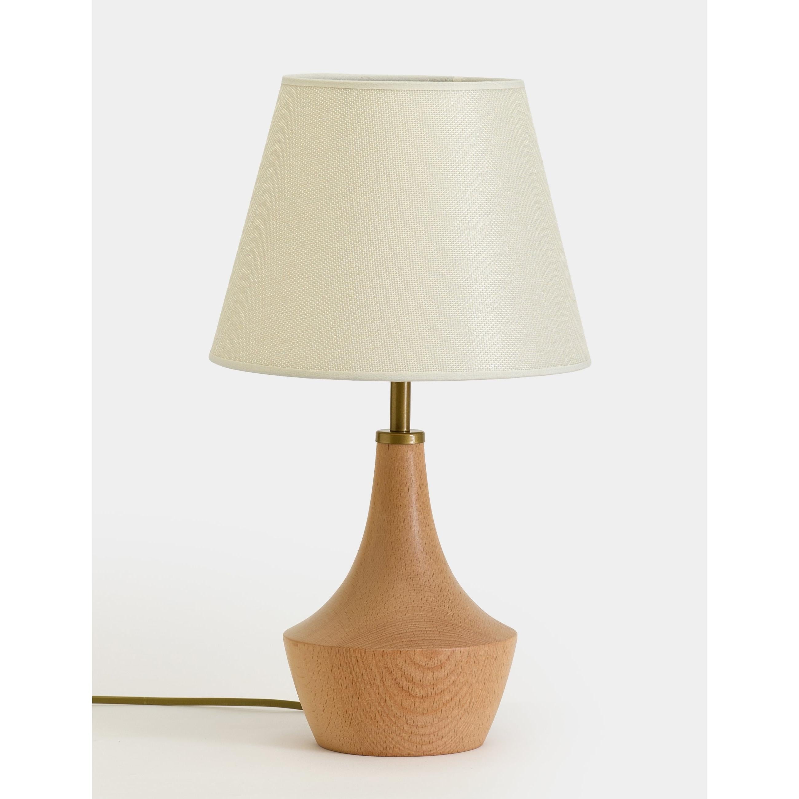 Moss Kumaş Şapkalı Ahşap Abajur