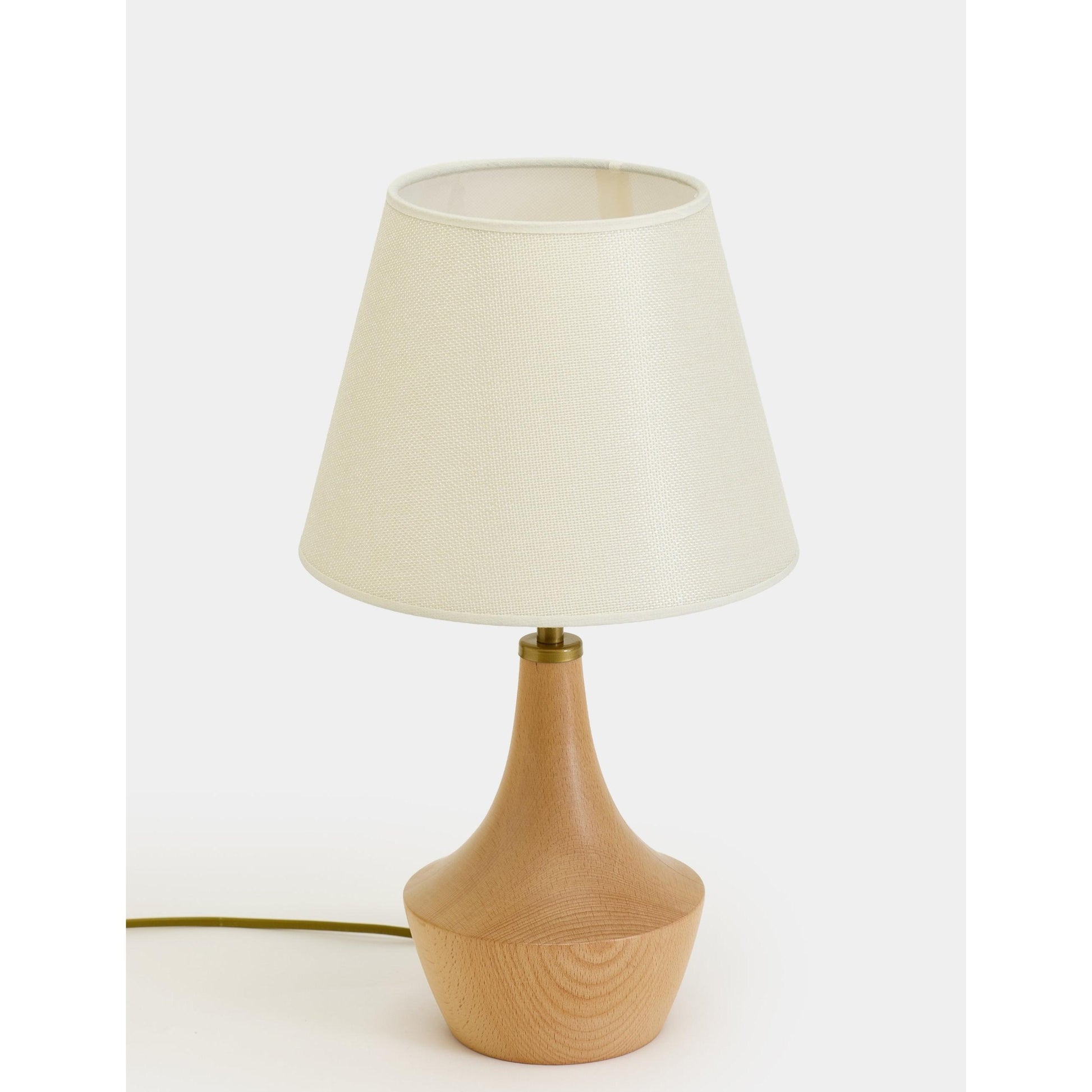 Moss Kumaş Şapkalı Ahşap Abajur